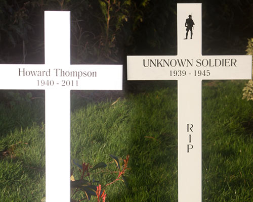 Painted memorial cross Painted memorial cross