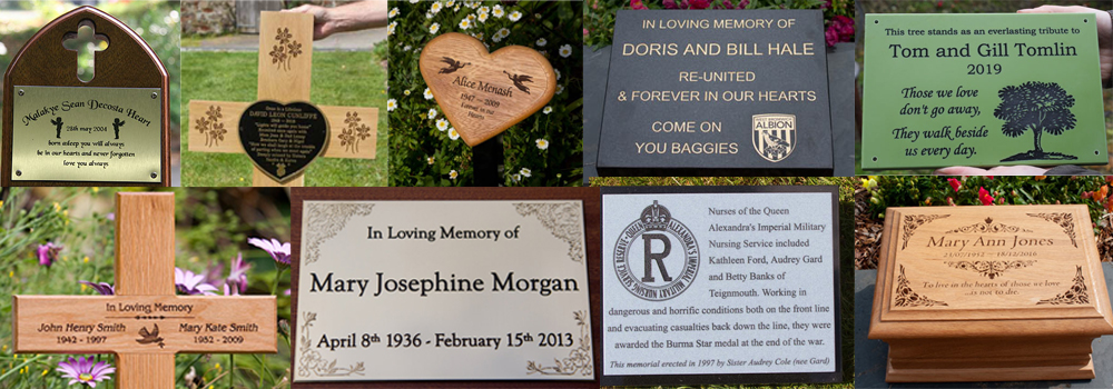 A wide range of high-quality bespoke memorials made by Craftsmen and UK Memorials.