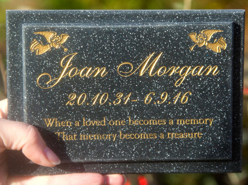 Corian plaque on a corian backing board. Corian plaque on a corian backing board.