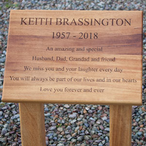 Wooden memorial on two wooden posts. Wooden memorial on two wooden posts.