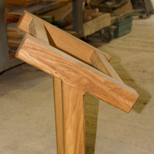 Wooden stand for a heavy memorial. Wooden stand for a heavy memorial.