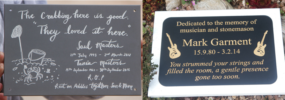 High quality, corian memorials made by craftsmen at The Sign Maker.