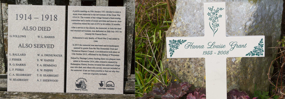Bespoke memorials, made here at The Sign Maker in North Devon.
