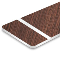 English walnut colour surface and white text. English walnut colour surface and white text.