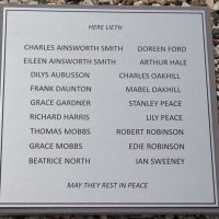 Stainless Steel Memorial Plaque on a corian backing board.
