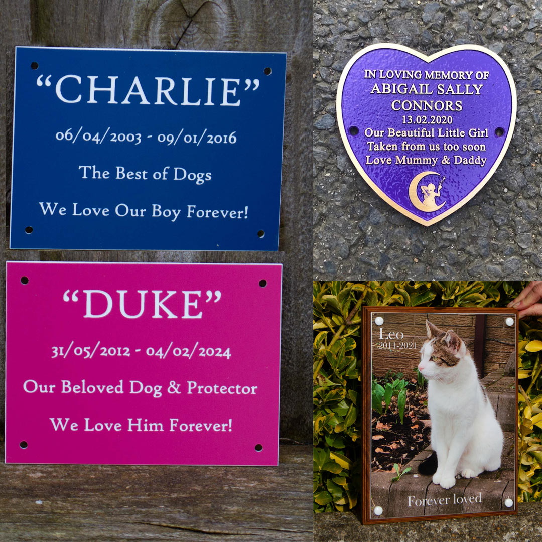 Colourful memorials crafted at UK Memorials.