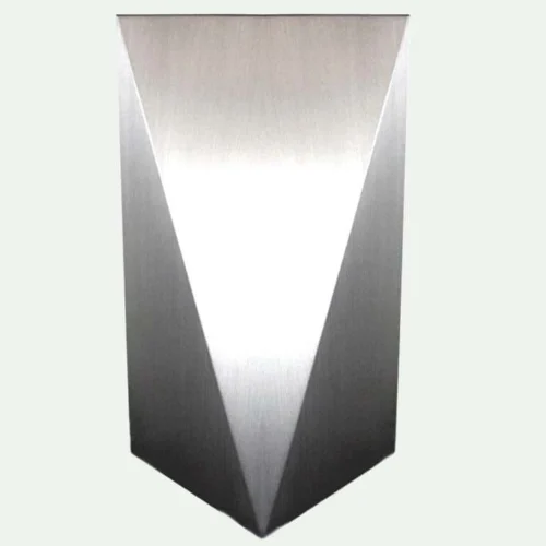 The Edge shaped Pewter Urn crafted at The Sign Maker.