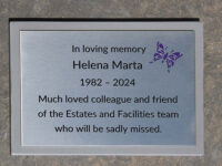 Pretty stainless steel memorial plaques from UK Memorials,