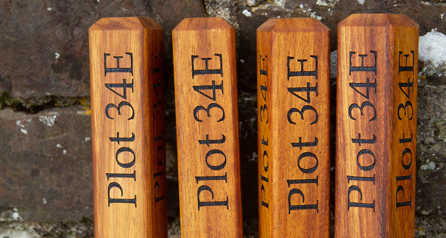 grave-plot-markers Bespoke, wooden plot markers for graves.